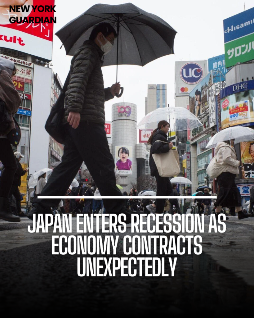 Japan is experiencing economic upheaval as it suddenly enters recession, with GDP dropping for two consecutive quarters.