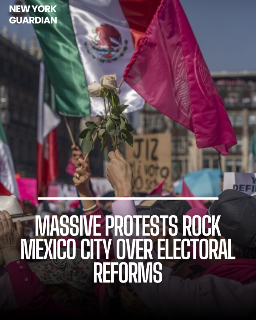 Huge masses gathered on Mexico City's main square on Sunday in a dramatic show of support for the country's electoral authorities.