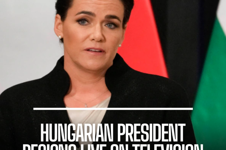 Hungarian President Novak resigned live on television, amid mounting criticism over her decision to pardon a man.