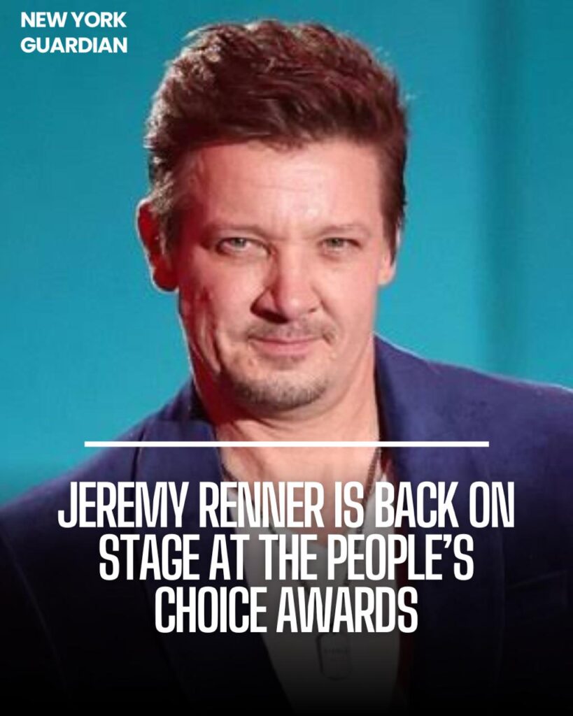 Actor Jeremy Renner received a delighted reception at the People's Choice Awards over a year after a terrible snowplow accident.