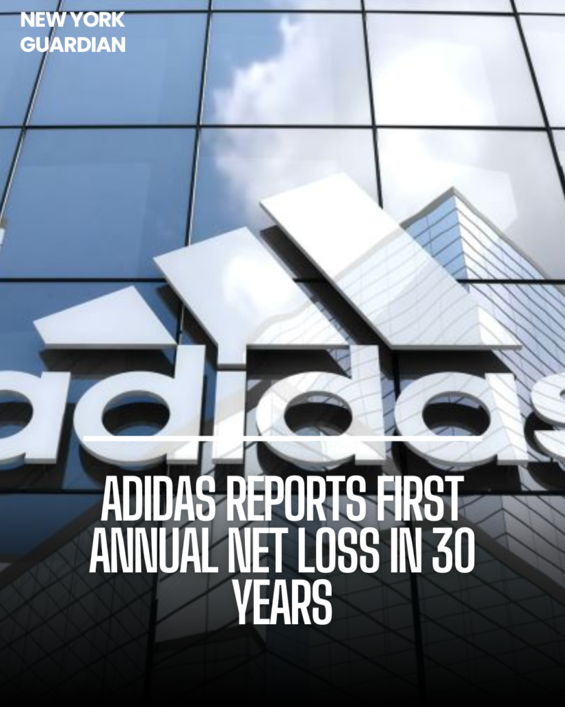 Adidas, the sportswear behemoth, has reported its first yearly net loss in three decades.