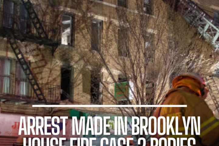 Authorities have made an arrest in connection with the deaths of two men discovered in a burned Brooklyn home.