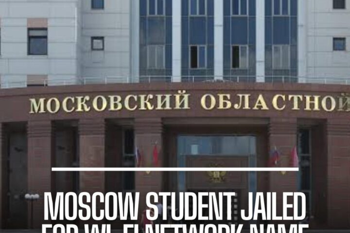 A student has been condemned to 10 days in prison in Moscow after renaming his wi-fi network with a pro-Kyiv saying.