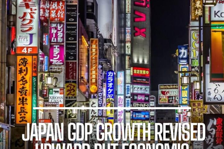 Japan has avoided falling into a technical recession after its official economic growth figures were revised.