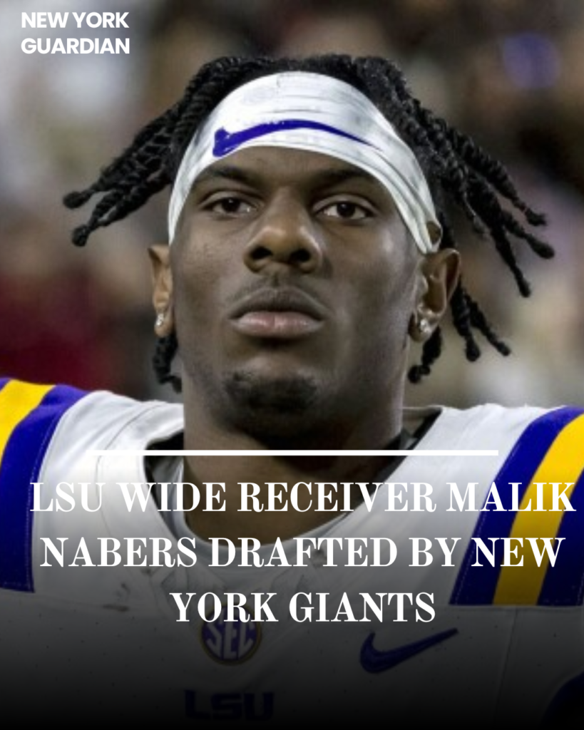 The New York Giants have selected LSU wide receiver Malik Nabers with the sixth choice in the 2024 NFL Draft.