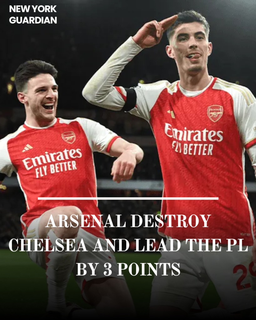 Arsenal sailed three points clear at the top of the Premier League and potentially significantly improved their goal contrast with a crushing win over Chelsea at Emirates Stadium.