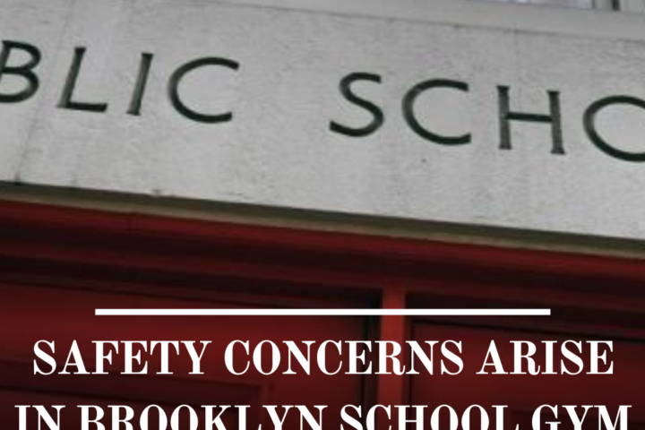 The gymnasium of a Brooklyn school is inspected and judged unfit following Friday's earthquake.
