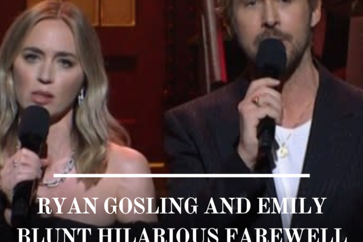 Ryan Gosling and Emily Blunt take a comic turn on "Saturday Night Live" to say goodbye to their previous movie appearances.