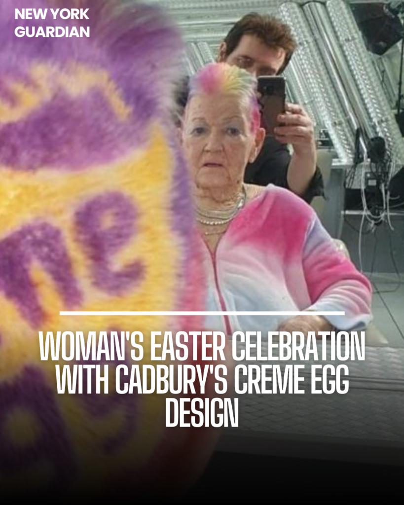 A lady who has teamed with her hairdresser on hair art for 20 years has celebrated Easter with a Cadbury's Creme Egg design.
