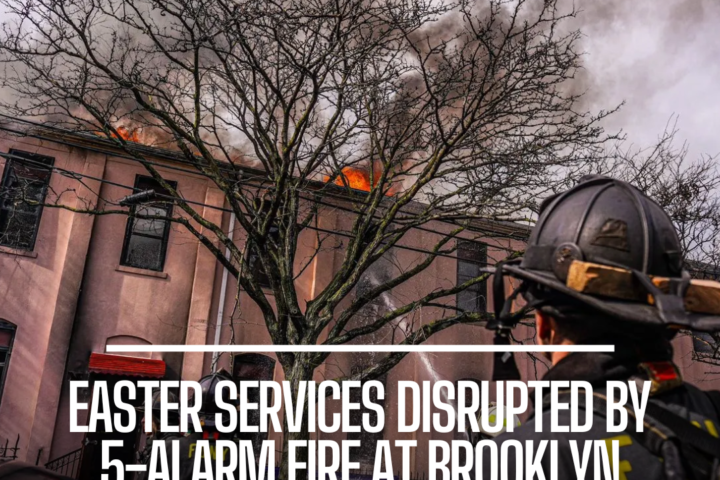 a fire broke out at Our Lady of Rosary Pompeii Church in Bushwick, Brooklyn, disrupting Easter services.