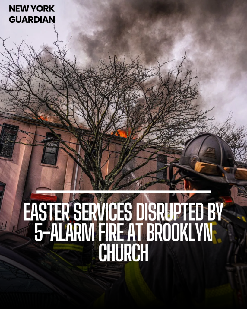 a fire broke out at Our Lady of Rosary Pompeii Church in Bushwick, Brooklyn, disrupting Easter services.