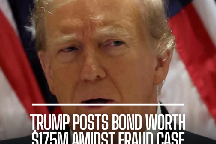 Ex-US President Donald Trump issued a $175m (£140m) bond in his New York civil fraud case, staving off asset confiscations by the state.