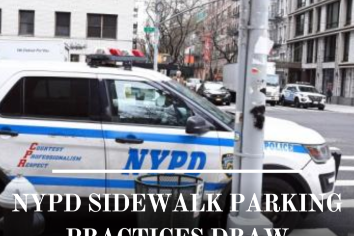 The DOJ has taken notice of the NYPD's habitual practice of parking their cars in the middle of walkways surrounding precincts.
