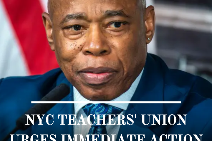 The New York City teachers union has urged the Department of Education to speed the implementation of the state's class size law.